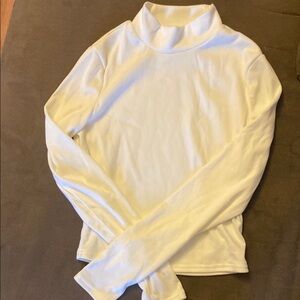 White Turtleneck Long Sleeve Top